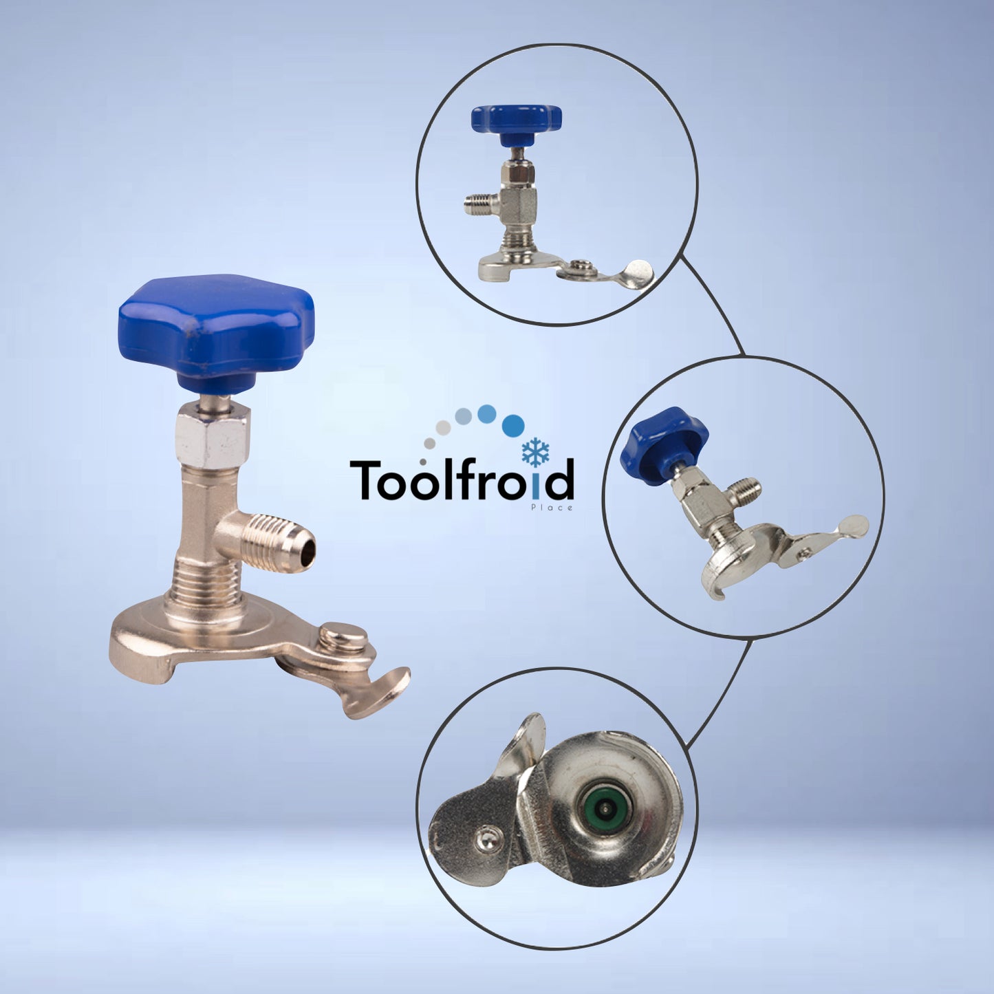 Self-piercing valve for refrigerant gas cans